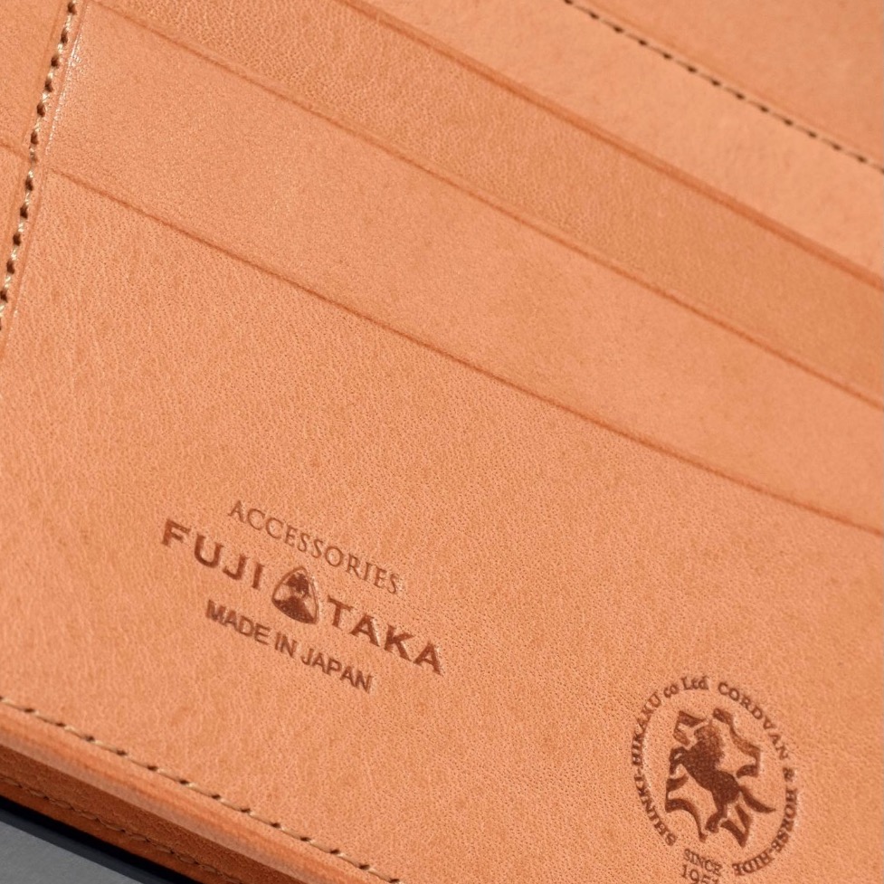 FUJITAKA_ガーネットコードバン純札通しマチ長財布カード10段6