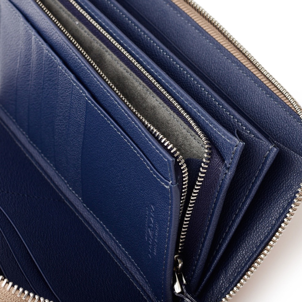 FUJITAKA_ジョセフ ブライドルレザー 長財布 ラウンドファスナー カード段192内装シボ革